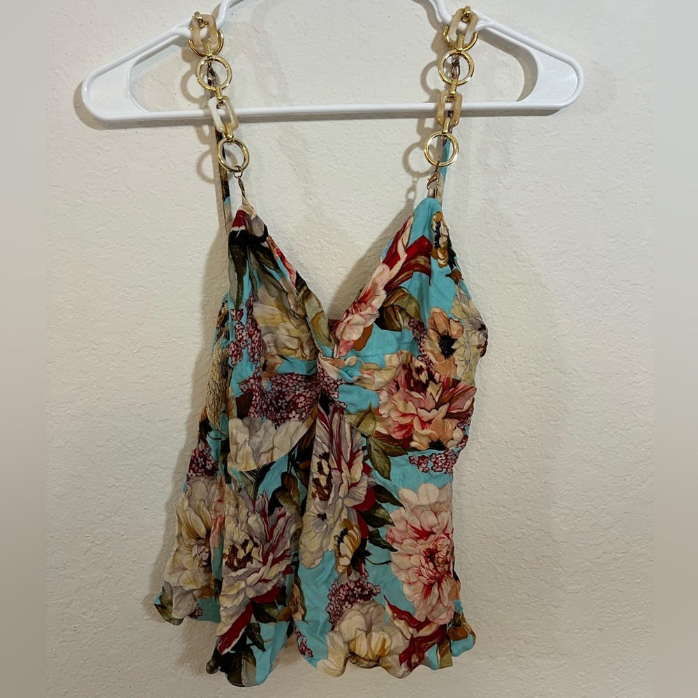 Floral Camisole with Chain Straps